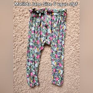 Matilda Jane Floral Pull-On Kids Bottoms in Multi (Pink, Green, Yellow)